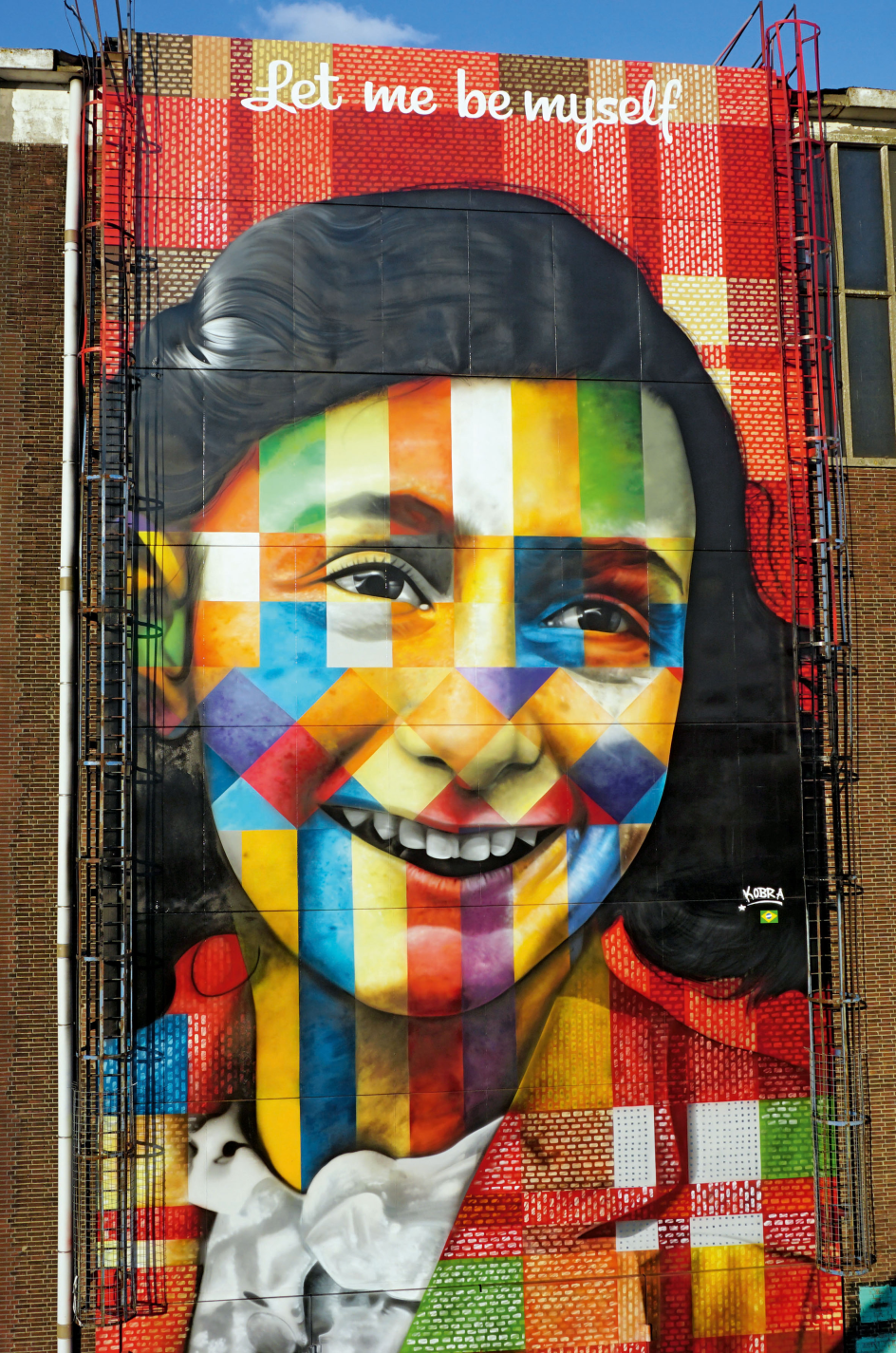 Eduardo Kobra Let Me Be Myself (Anne Frank), 2016, Amsterdam Photo credit: Studio Kobra archives