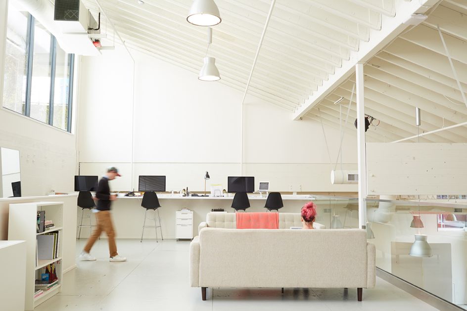 Swift Studio Mezzanine: A second level adds additional shoot space and a  light-filled area to meet and work overlooking the main studio.