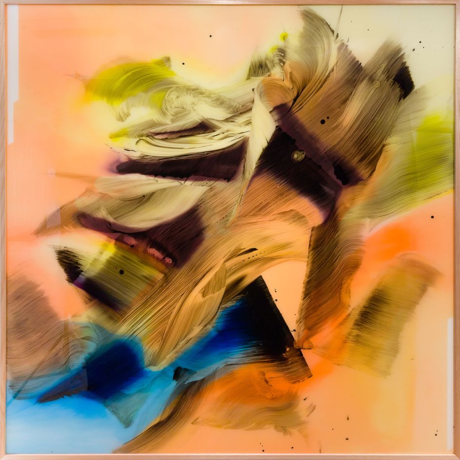 Camille Hannah, Spectare, 2018, Oil on plexiglass (200 x 200 cm)