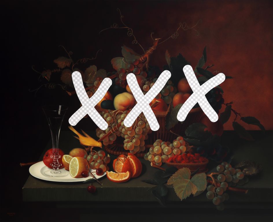 Smut Still Life With Fruit And Canary (Nature’s Bounty, White House Art Collection Erasure No. 28)