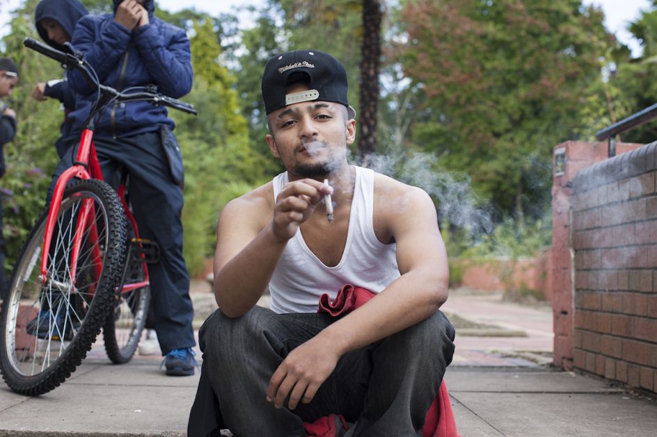 Mahtab Hussain Eyebrow tracks, white vest and baseball cap from the series You Get Me? 2012 Courtesy the artist