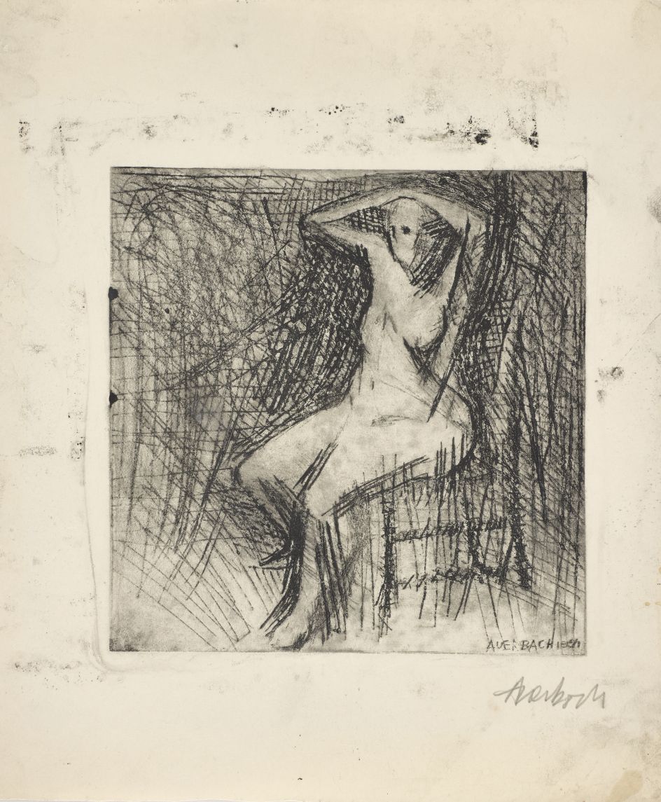 Frank Auerbach, Seated Nude, Arms Raised, 1954. Arts Council Collection, Southbank Centre, London © the artist