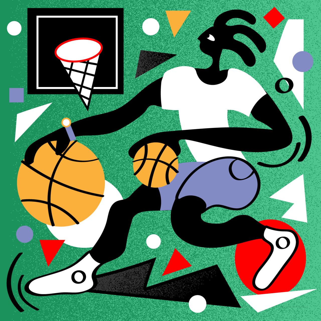 Hoop Dreams: Vivid illustration series celebrates designers' love of  basketball | Creative Boom, image size:1280x1280