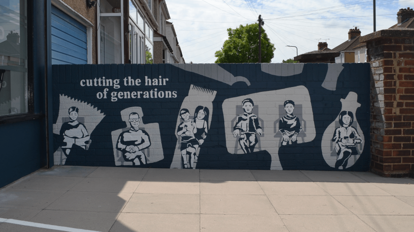 Chloe Norman celebrates three generations of customers of The Crop Shop in a new mural