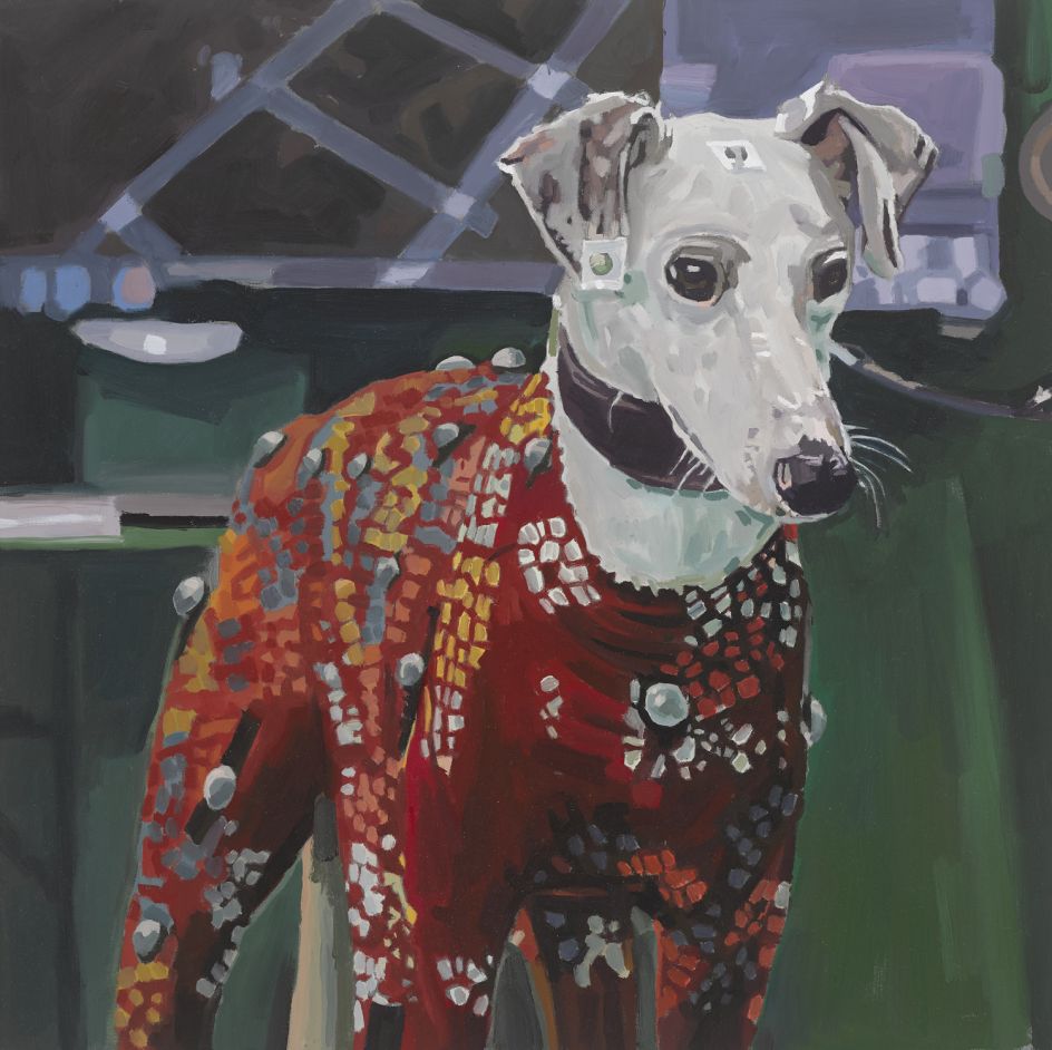 Colin Martin, Dog (Motion Capture) , 2018. Oil on canvas, 50 x 60 cm. Courtesy of Gibbons & Nicholas