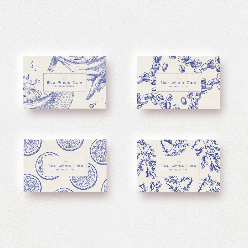 Blue Whale Cafe Branding Café Branding by Yunjin Jung is Winner in Graphics and Visual Communication Design Category, 2018 - 2019