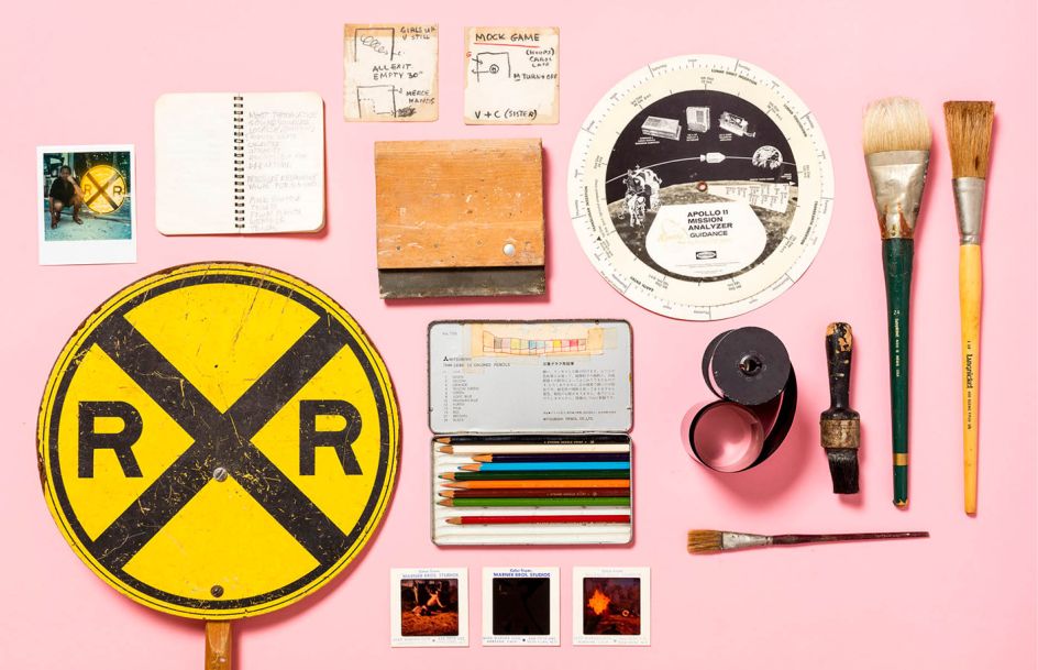 Materials from Robert Rauschenberg’s home and studio. Courtesy Robert Rauschenberg Foundation, New York