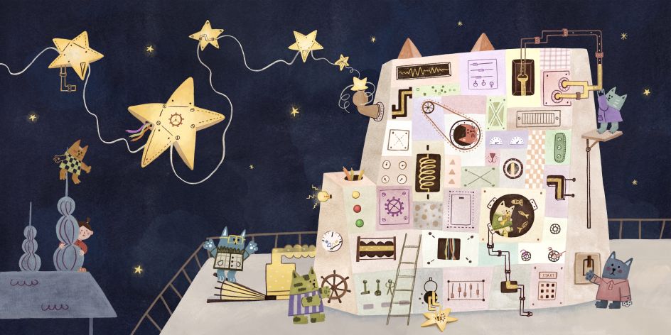 The story tells of a little girl avoiding sleep with her imagination