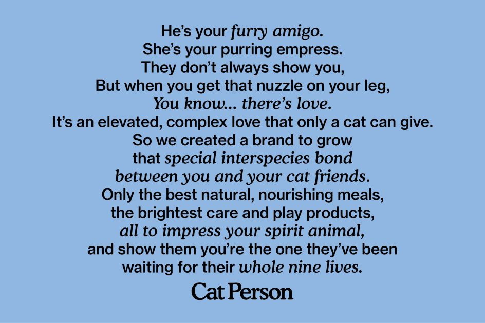 The brand manifesto, celebrating what it means to be a Cat Person
