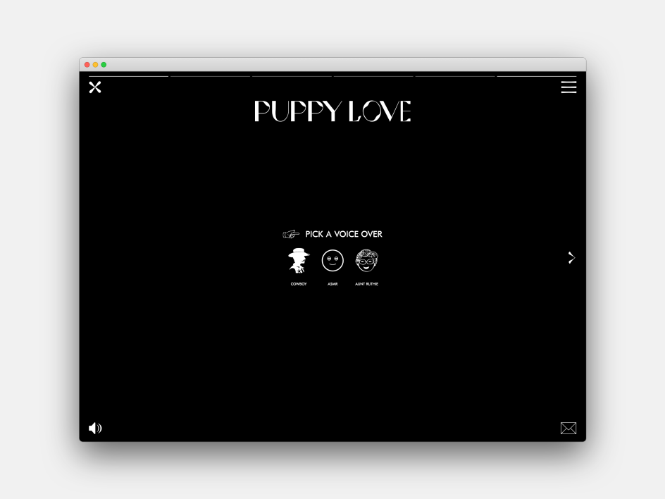 PuppyLove, demonstrating the 'Interactive design pushed to its limits' trend