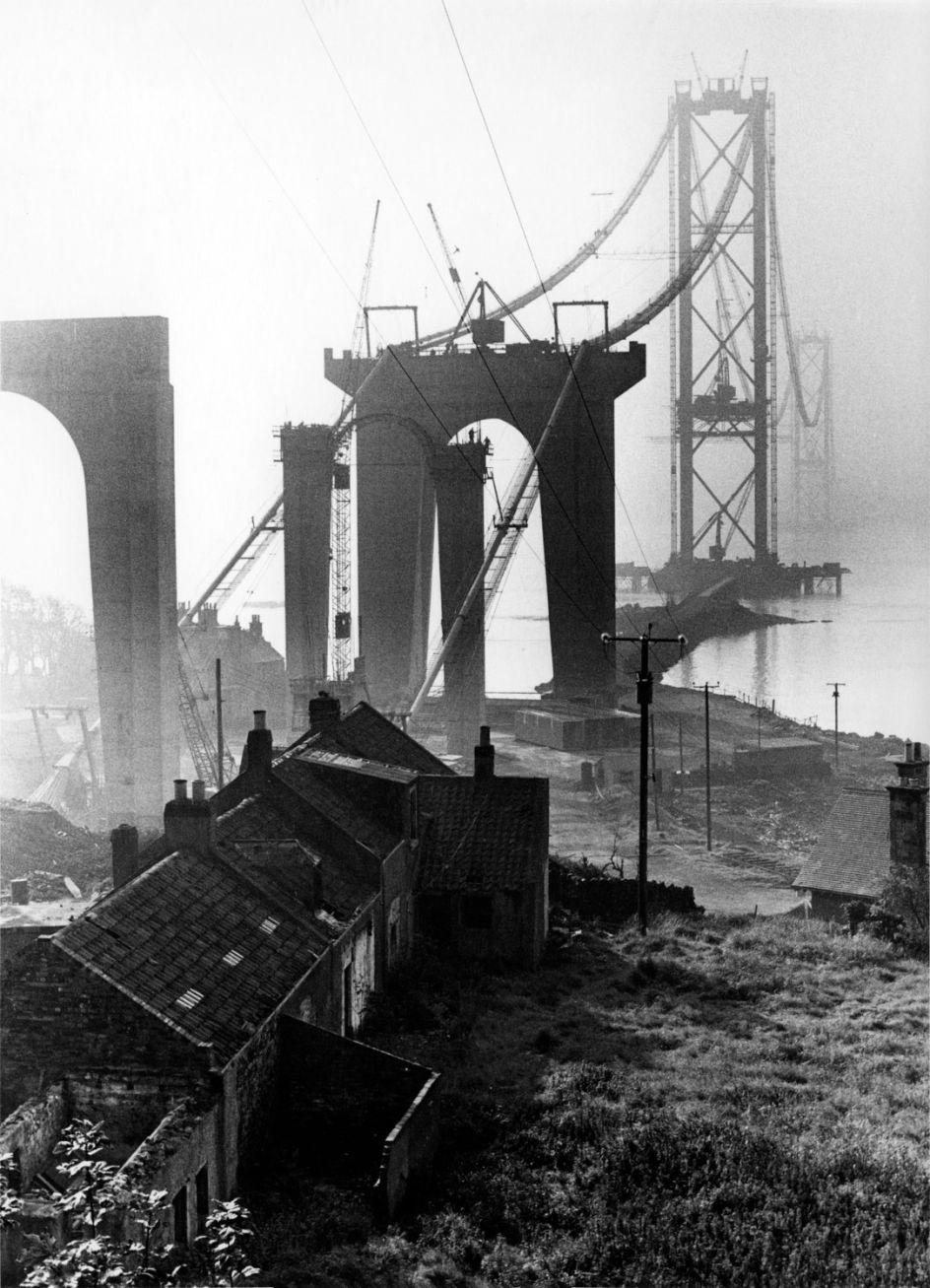 Robert Blomfield, Forth Road Bridge Construction, North Queensferry, 1962. © the artist