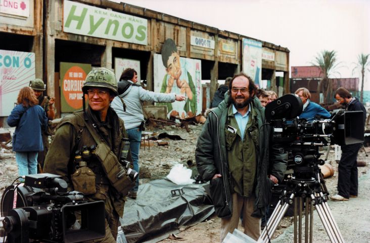 Matthew Modine and Stanley Kubrick on the set of Full Metal Jacket, directed by Stanley Kubrick © Warner Bros. Entertainment Inc.