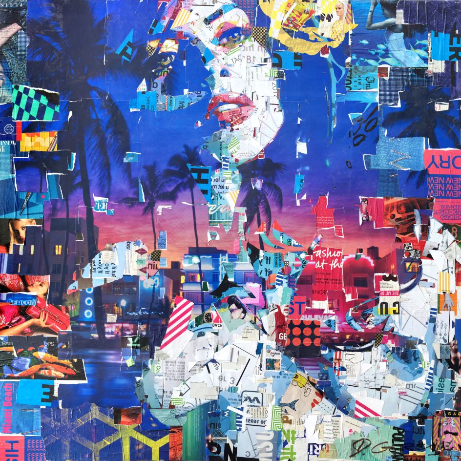 Artist Derek Gores recycles magazines, maps and data for collage ...