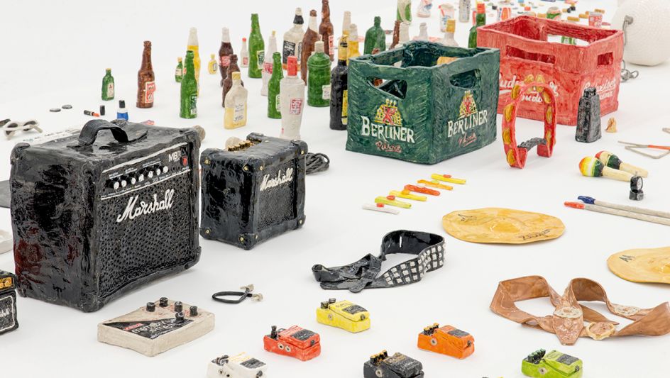 Rose Eken, Remain in Light [detail], 2014, glazed paperclay, variable dimensions. Picture credit: Courtesy The Hole Gallery, New York