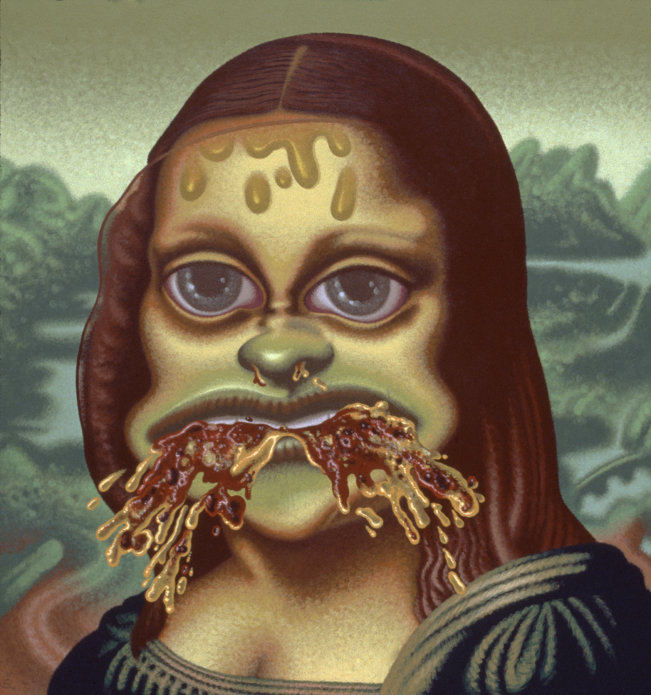 Peter Saul, Mona Lisa Throws Up Pizza, 1995, acrylique et huile sur toile, 170 x 160 cm © Collection privée; photo: Droits réservés