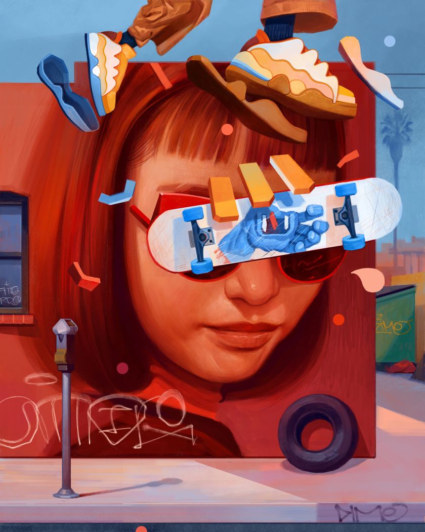 Sam Rodriguez's graffiti-inspired portraits depict people in their unseen entirety