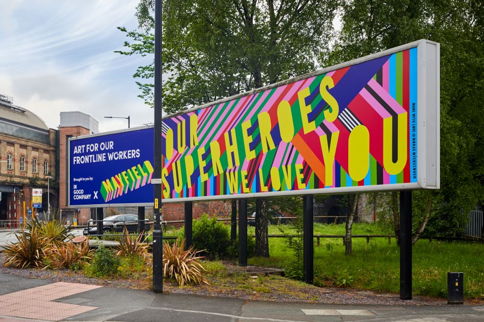 Manchester Billboards designed by British artist and designer, Morag Myerscough.  Photographed by Mark Waugh
