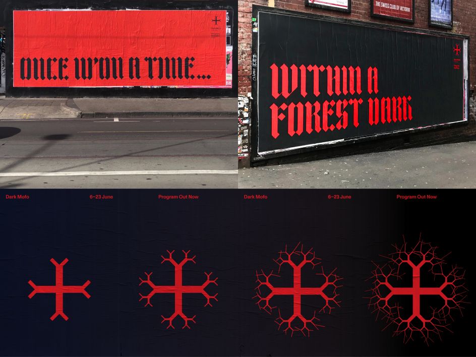 Dark Mofo Festival | Work undertaken for DarkLab | Festival Creative Director: Leigh Carmichael |Brand Identity | Art Director + Design Lead: Megan Perkins   | Designer: James Freebairn | Supporting Designers: Bellen Ramos, Beth Gregory, Mel Huang | Typefaces: Customised version of TpDuro: TwoPoints.Net | Monument Grotesk: Dinamo Foundry | Copywriter: Luke Hortle | Lead Developer/Animator: Daniel Reid | Supporting Developers: Omar Marshaal, Will Christian | Videographer: Juan Melara, Eva Otsing | Photographers: Rémi Chauvin, Jesse Hunniford