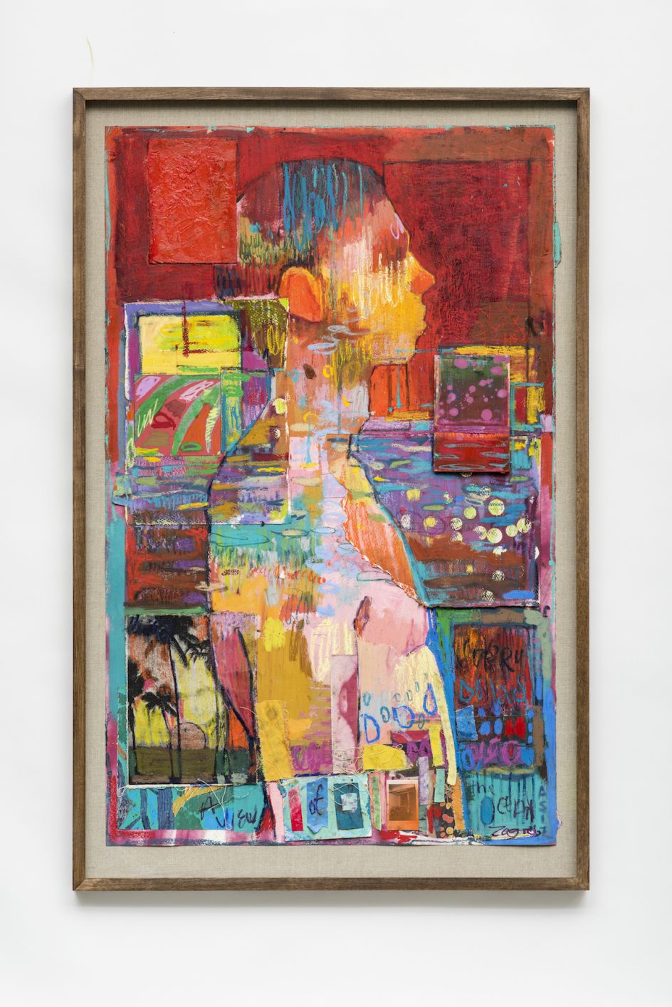 Dawn (2017), Oil and Pastel on Paper mounted on Linen, 140x88cm