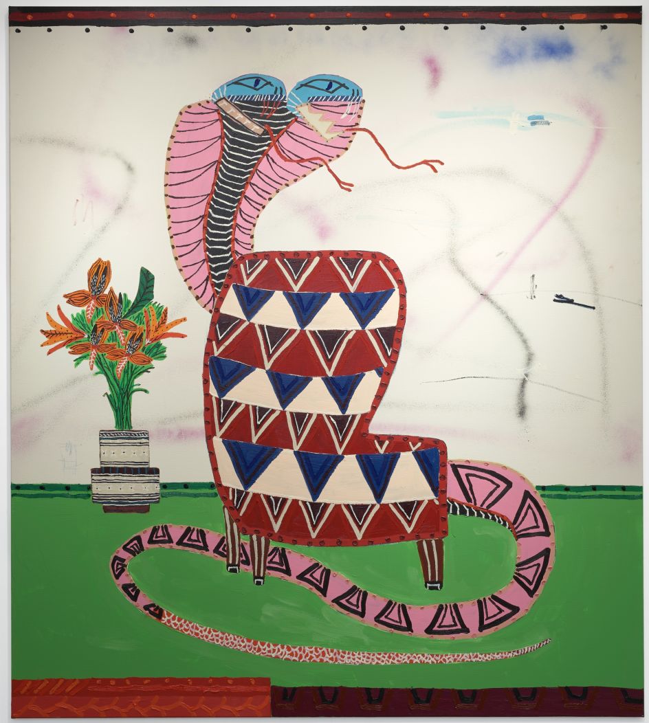 Jordy Kerwick Untitled 2022 Oil, spray and acrylic on canvas 180 x 160 cm 71 x 63 inches Courtesy of the artist and Vigo Gallery