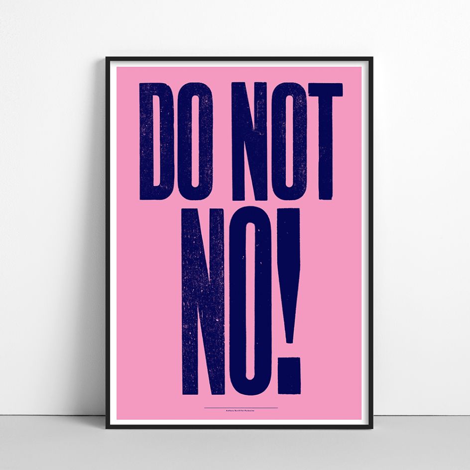 Letterpress print reproduced as two colour litho edition for Posterzine