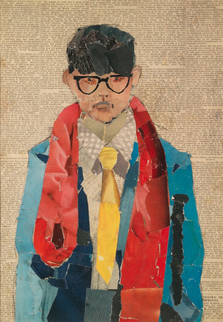 David Hockney Self Portrait 1954 Collage on newsprint 16 1/2 x 11 3/4" © David Hockney Photo Credit: Richard Schmidt Collection Bradford Museums & Galleries, Bradford, U.K.