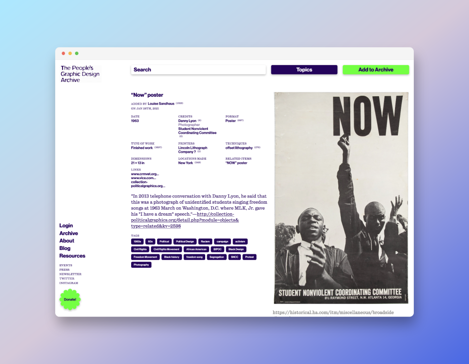 See more information about a piece on the PGDA