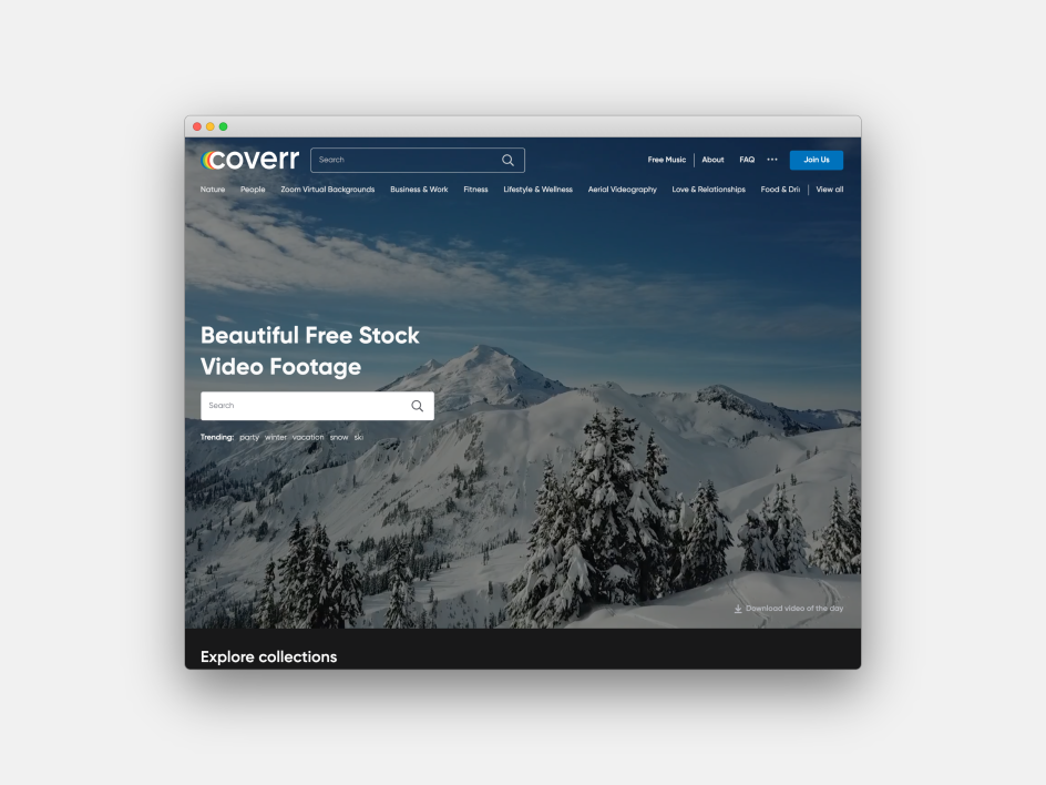 Coverr, free stock footage for designers