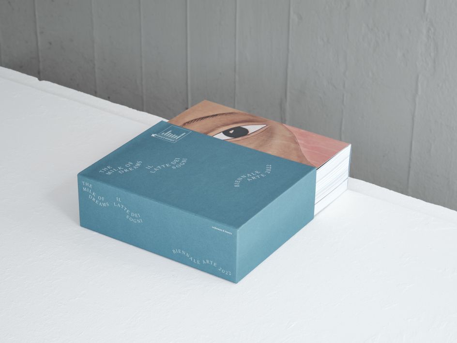 Biennale Arte 2022: The Milk of Dreams. Catalogue published by La Biennale di Venezia. Design by A Practice for Everyday Life. Image: © Thomas Adank. Courtesy La Biennale di Venezia and A Practice for Everyday Life