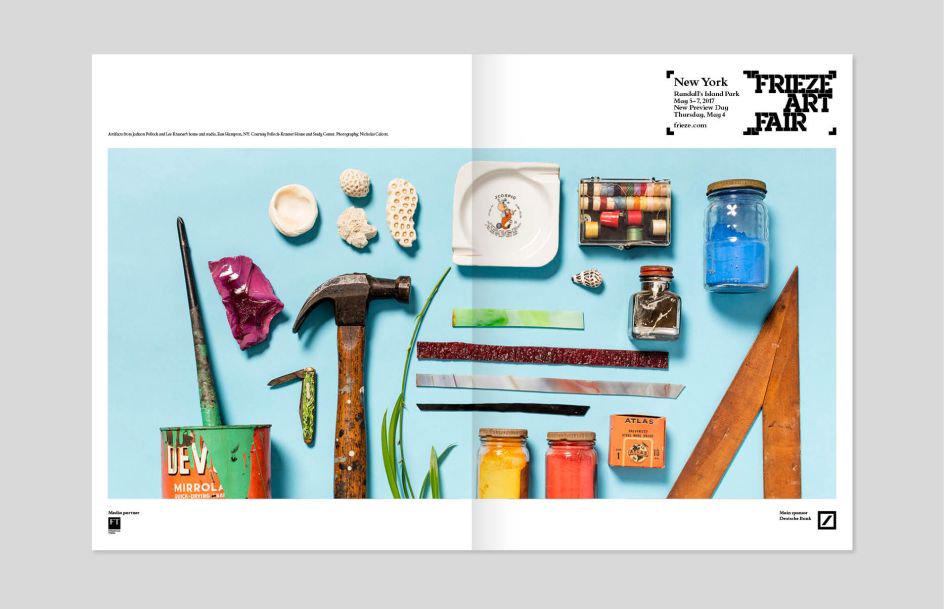 Artefacts from Jackson Pollock and Lee Krasner's home and studio, East Hampton, NY. Courtesy Pollock-Krasner House and Study Center