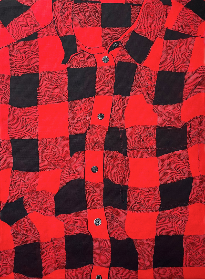 Red Lumberjack with Soft Black © Hannah Knox, 2021