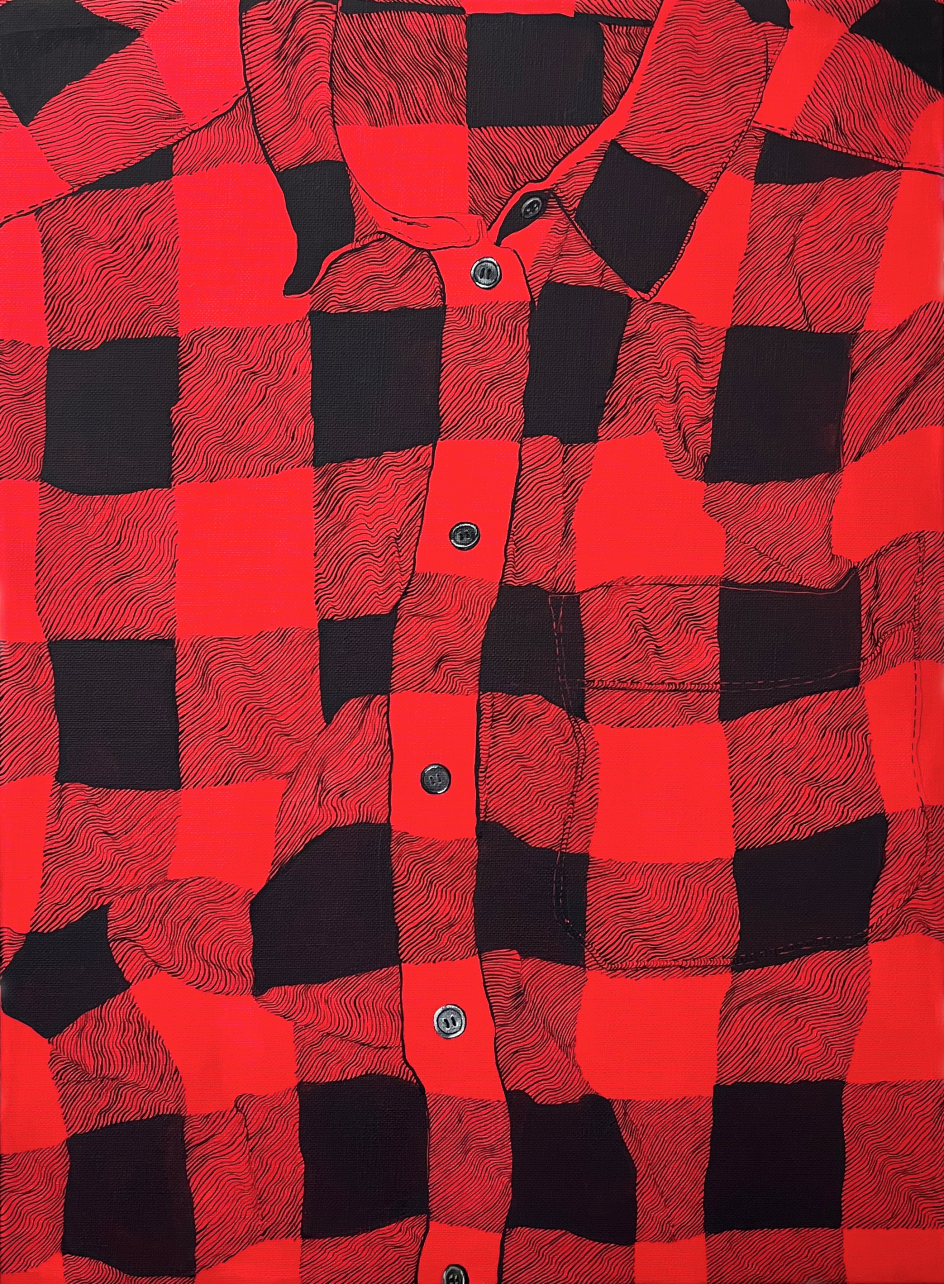 Red Lumberjack with Soft Black © Hannah Knox, 2021