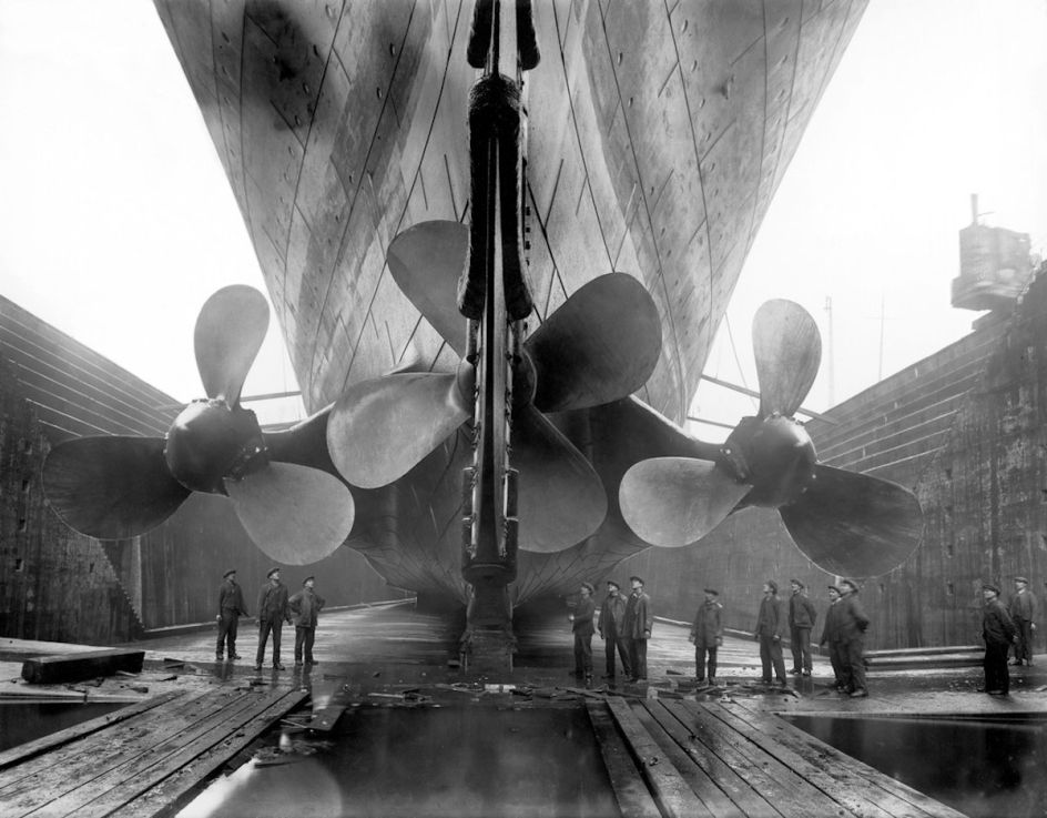 The Titanic in dry dock c. 1911 © Getty Images