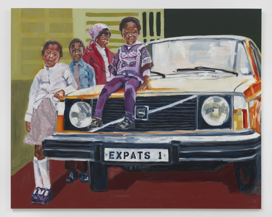 Wangari Mathenge The Expats, 2019 Oil on canvas 56 × 70 in (142.2 × 177.8 cm) Courtesy of the artist and Roberts Projects, Los Angeles, CA