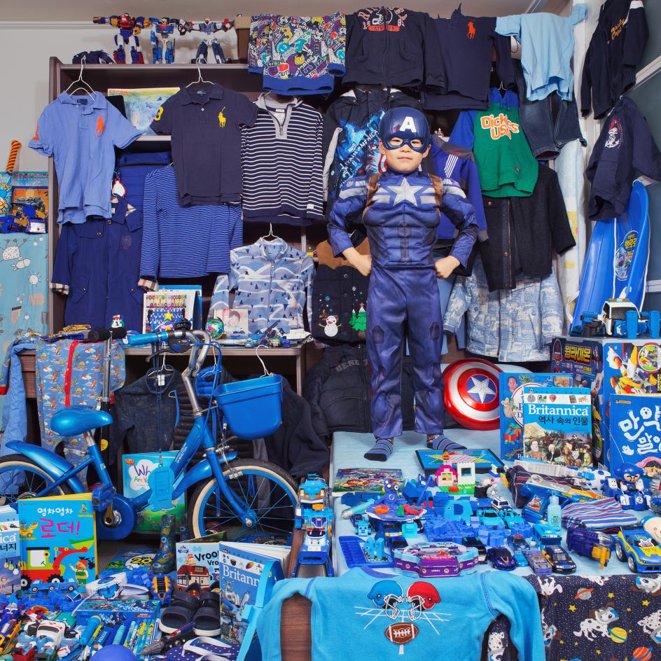 The Blue Project – Kyungjin and His Blue Things, Gyeonggi-do, South Korea, Light jet Print, 2017  The Blue Project – Kyungjin and His Blue Things, Gyeonggi-do, South Korea, Light jet Print, 2017 © JeongMee Yoon