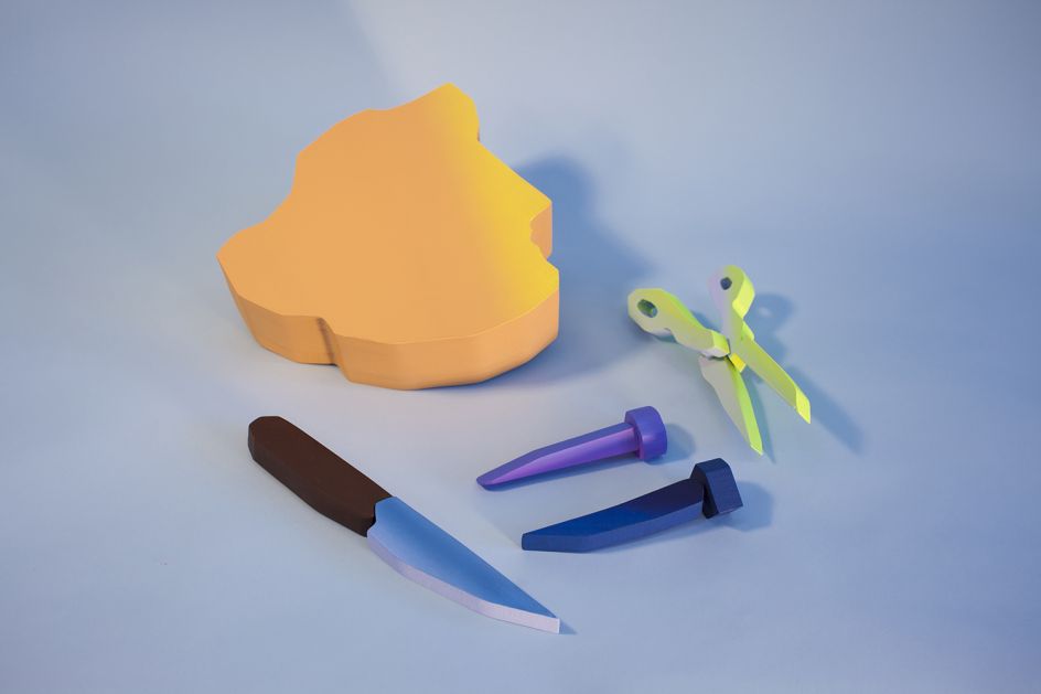 Untitled (Knife), 2017 Acrylic and latex on MDF 12 x 1.5 x 1 in Courtesy of the artist and VICTORI + MO