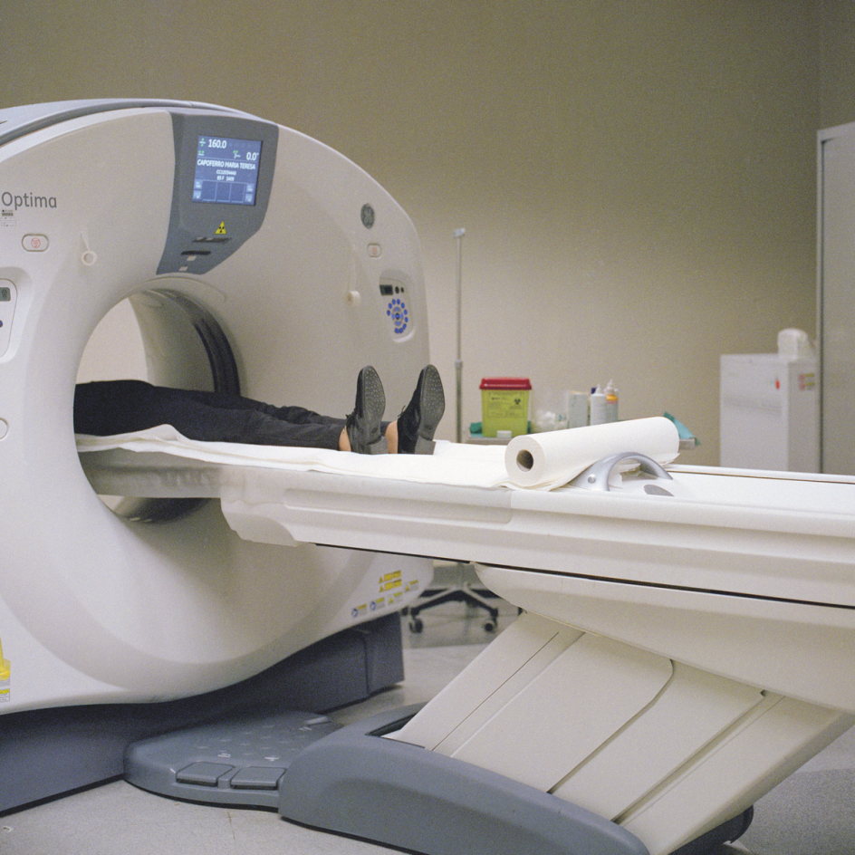 Milan, Italy A Computerized Axial Tomography (CAT) scanning machine at the European Institute of Oncology, used to detect cancer. © Rocco Rorandelli