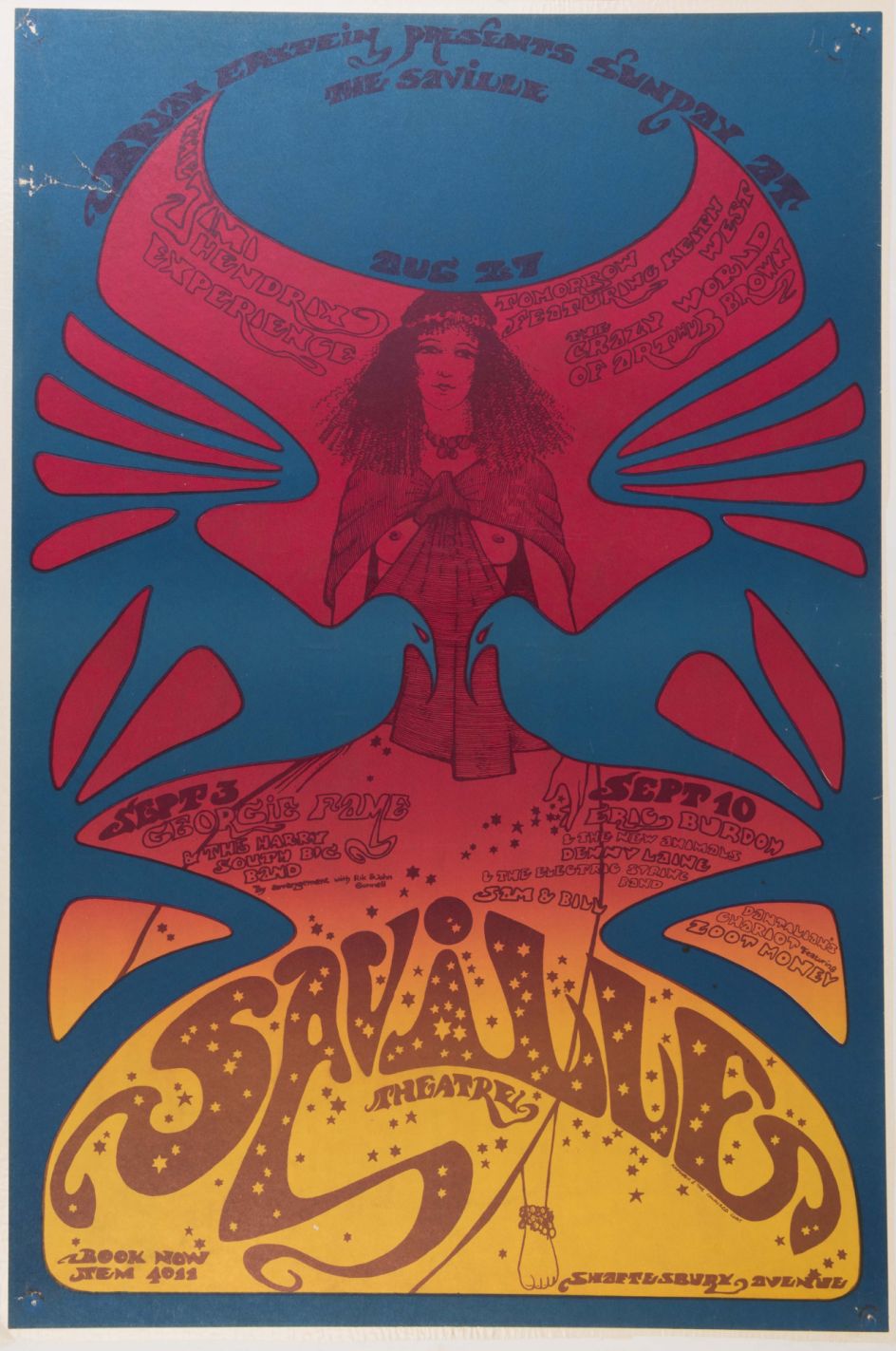 Saville Theatre (1967), designed by Hapshash and the Coloured Coat. Vintage one off, £750