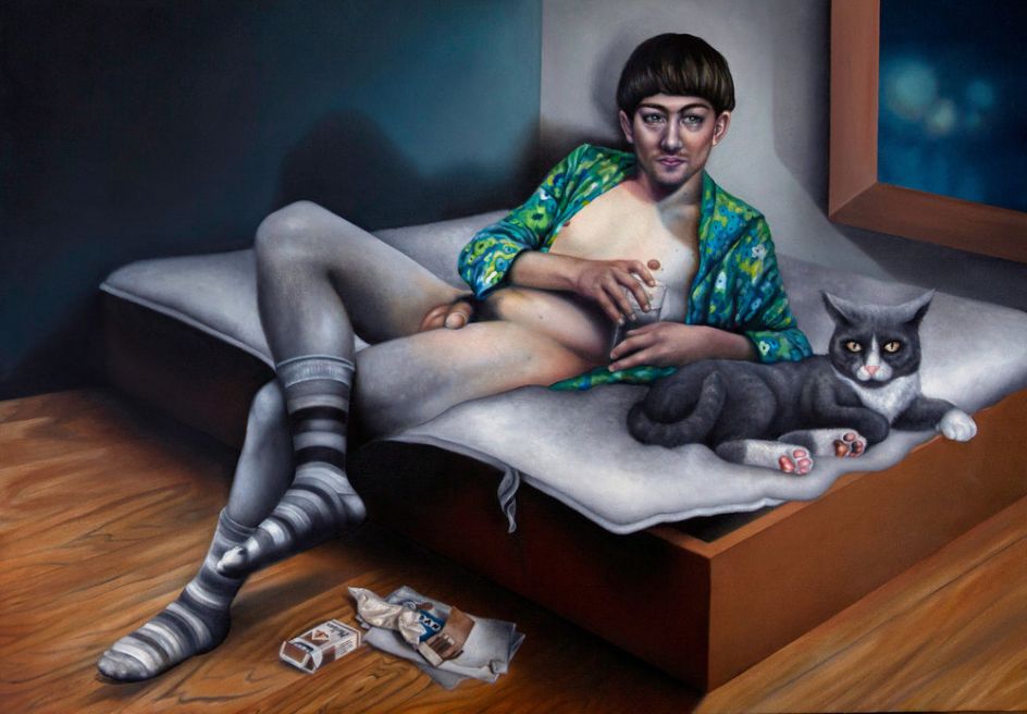 J&B, 2018, Oil on canvas, 36x25 inches © Alannah Farrell