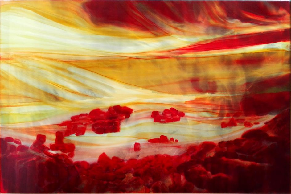 Salmo 10 in x-ray, 1999 Alcohol on pigmented canvas. 100 x 150 cm (39.4 x 59.1 in)