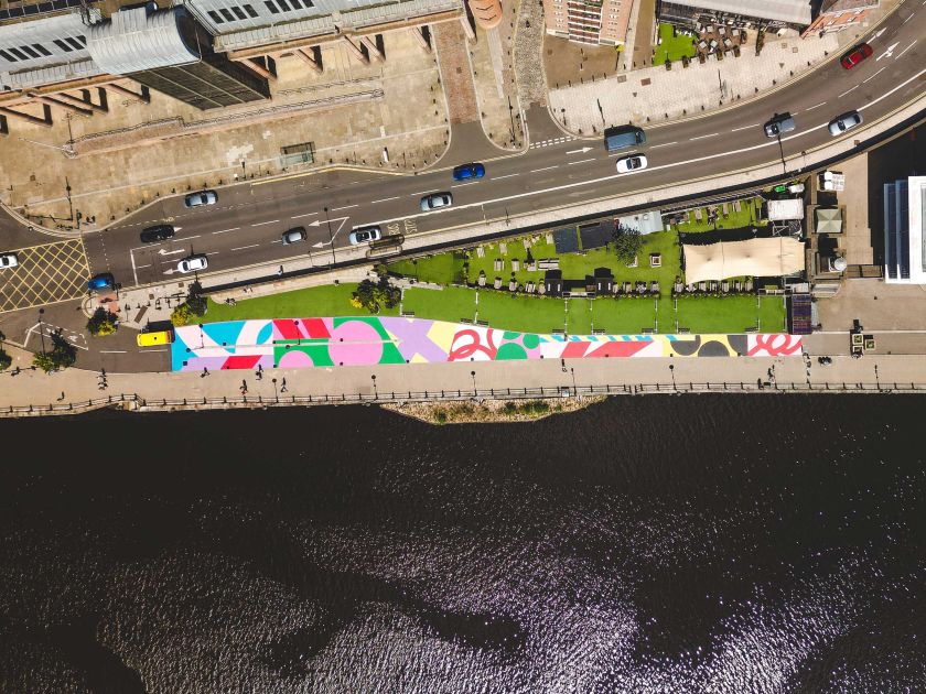 Spectacular 90-metre artwork adds life and colour to Newcastle Quayside
