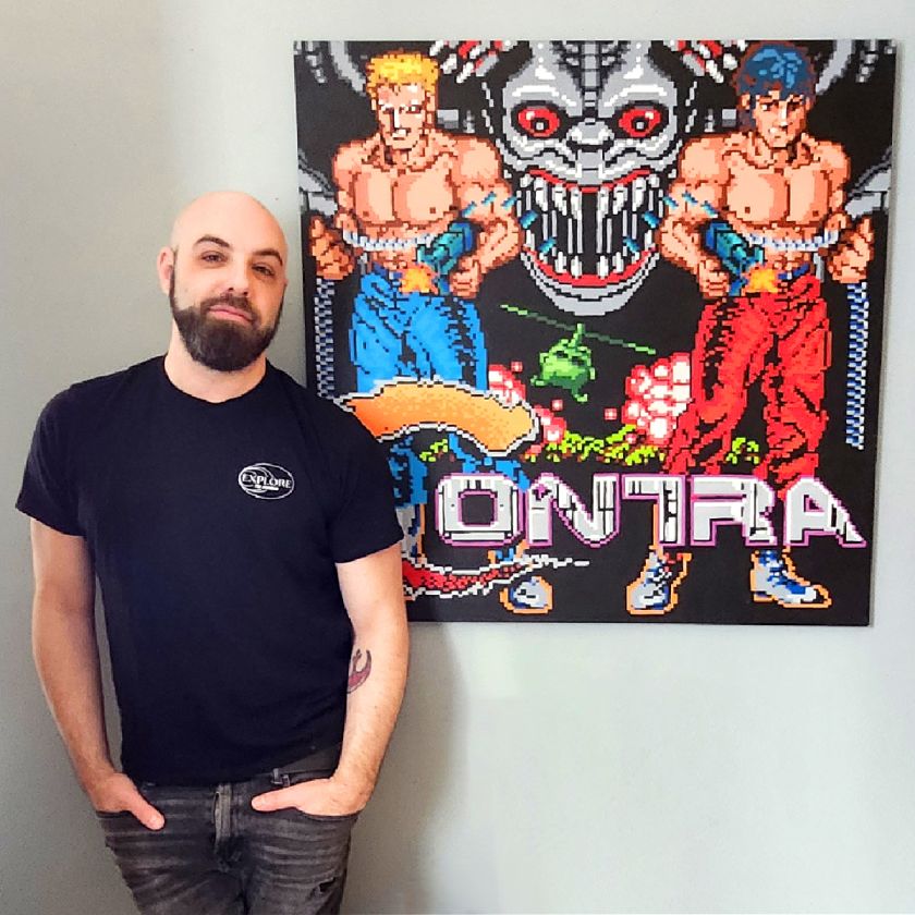 Adam Shub's handmade pixel paintings hark back to a simpler time