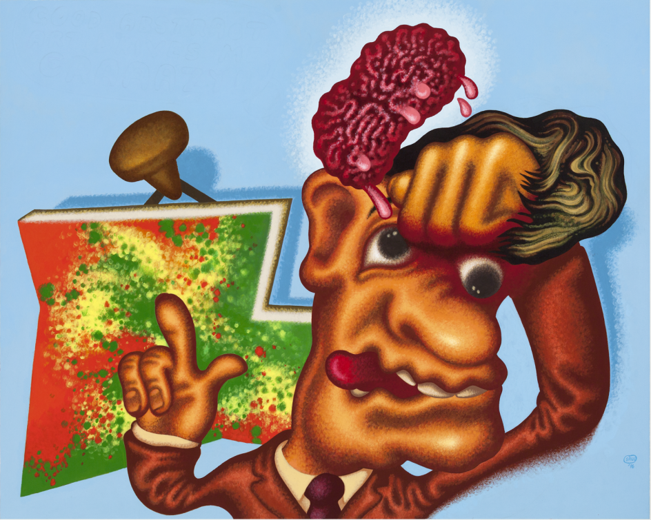 Peter Saul, Art Appreciation, 2016, acrylique sur toile, 162 x 203 cm, © Peter Saul, Collection privée, courtesy Michael Werner Gallery, New York and London