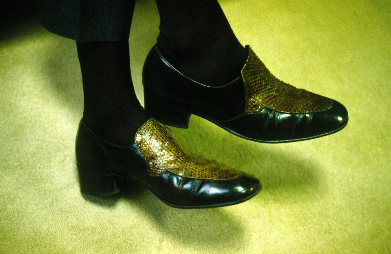 Jarvis Cocker’s shoes – ‘This Is Hardcore’ video shoot – Pinewood Studios – Feb 1998. Photograph by Paul Burgess.