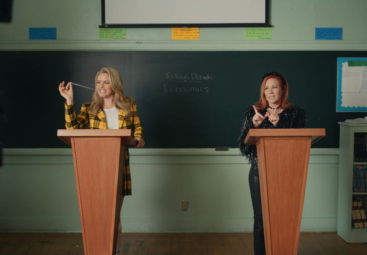 Alicia Silverstone reprises her role as Cher in Clueless in this Super Bowl ad for Rakuten. Image courtesy of Rakuten