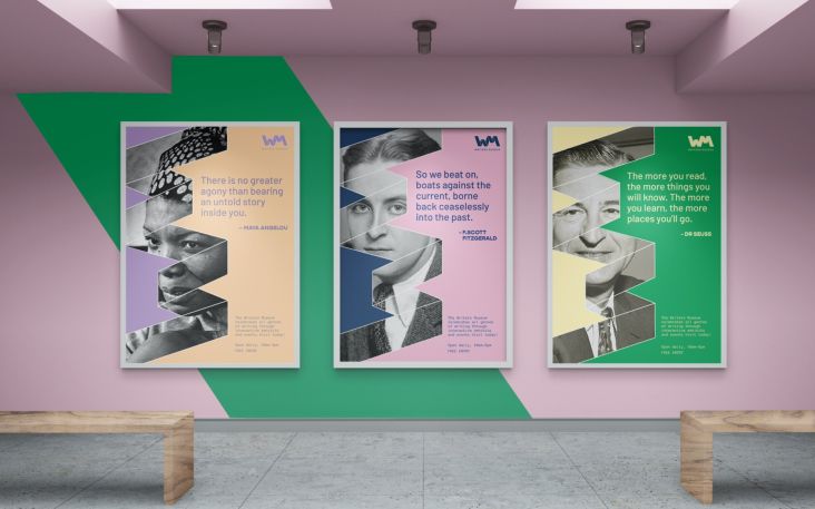 Branding for Writers' Museum by Lin Loke. All images courtesy of Shillington and its students.