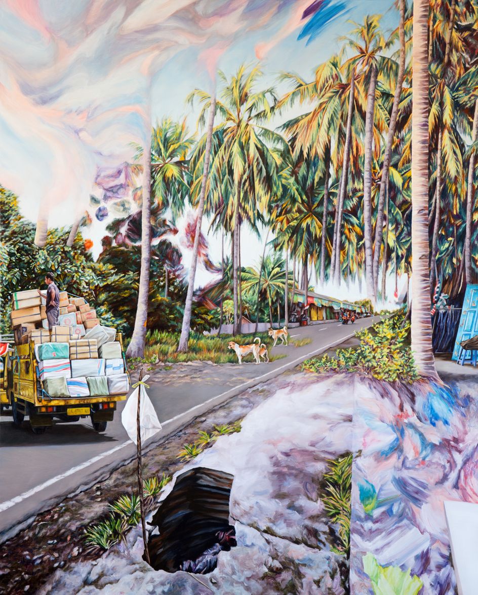 Kevin Chin, Hole in Paradise, 2017, oil on Italian linen, 183 x 147 cm