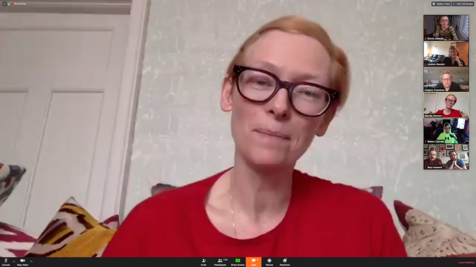 Tilda Swinton talking about the importance of an environment