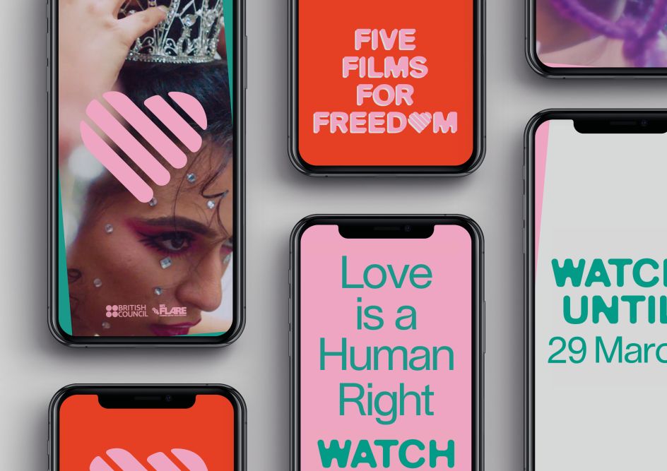 Alphabetical's branding for Five Films for Freedom