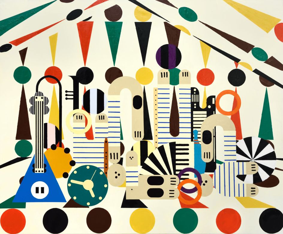 Circus 2, 2019 Oil and glycerol on canvas 200 x 240 x 3 cm 78 3/4 x 94 1/2 x 1 1/8 inches. Photo: Rebecca Fanuele - Courtesy of the Artist and Almine Rech